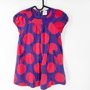 ✅‎ Mini Boden purple large dot dress size 5-6 years
